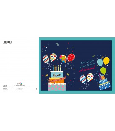 BIGLIETTO MARPIMAR COMPLEANNO CON ROTELLA ANNI 1-99 CONF. 12 PZ. ASSORTITI