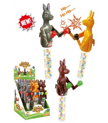 CARAMELLE GIOCATTOLO CANGURO BOXEUR CON PASTIGLIE  AI GUSTI ASSORTITI 8GR CONF.12PZ