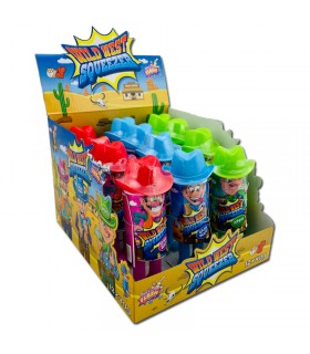 CARAMELLE GIOCATTOLO WILD WEST SQUEEZER CON GEL DOLCE AL GUSTO FRAGOLA,LAMPONE, MELA 40GR CONF.12 PZ