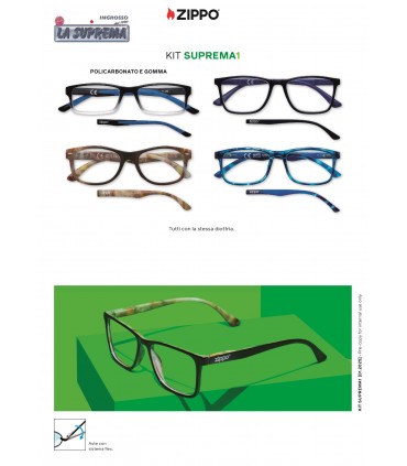 Ricarica Occhiali da Lettura  Zippo Mod. kit Suprema 1 da 4 pz. Diottria + 3.50