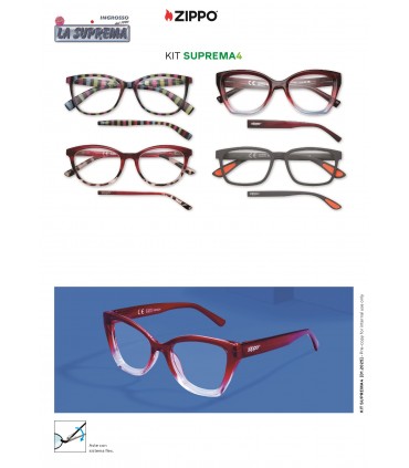 Ricarica Occhiali da Lettura  Zippo kit Suprema 4 da 4 pz. Diottria + 3.00
