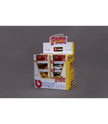 Modellini Auto Burago STREET Fire CLASSIC scala 1:43 Expo da 24 pz. modelli assortiti