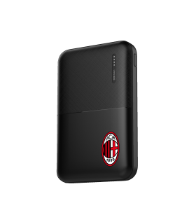 POWERBANK 5000mAH UFFICIALE A.C. MILAN DIMENSIONI 64X16X98MM DESIGN STILOSO SLIM CONFEZIONATO IN ELEGANTE SCATOLA DA REGALO
