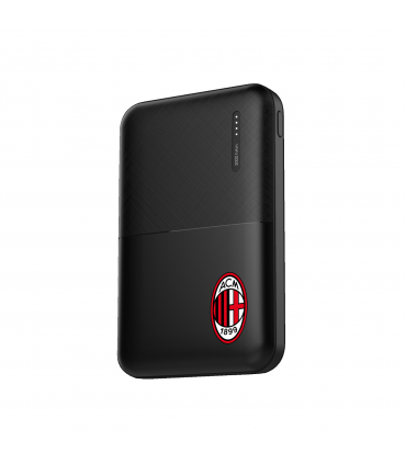 POWERBANK 5000mAH UFFICIALE A.C. MILAN DIMENSIONI 64X16X98MM DESIGN STILOSO SLIM CONFEZIONATO IN ELEGANTE SCATOLA DA REGALO