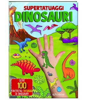 EDICART SUPERTATUAGGI GIOCA E IMPARA CON OLTRE 100 FANTASTICI TATUAGGI DINOSAURI LIBRICINI da 20 Pagine assortiti come da foto