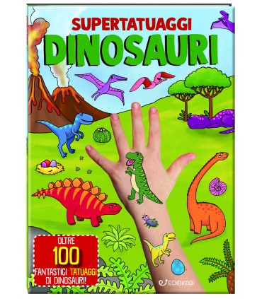 EDICART SUPERTATUAGGI GIOCA E IMPARA CON OLTRE 100 FANTASTICI TATUAGGI DINOSAURI LIBRICINI da 20 Pagine assortiti come da foto