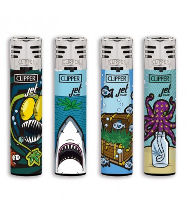 Accendino Clipper Large jet DEEP WEE conf. 48 pz. assortiti con 4 GRAFICHE .