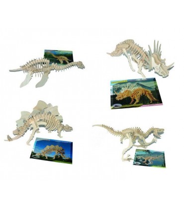 Puzzle 3D 51 pezzi in Legno Dinosauri ass. in 4 soggetti