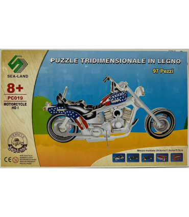 Puzzle 3D MOTORCYCLE HD 97 PEZZI PRETAGLIATO IN LEGNO FACILE DA MONTARE SENZA COLLA CON DESIGN ACCATTIVANTE