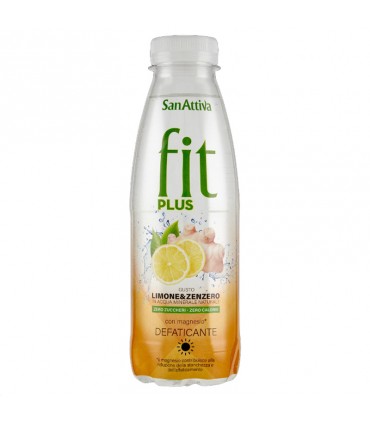 BEVANDA SANATTIVA FIT PLUS DEFATICANTE CON MAGNESIO GUSTO LIMONE E ZENZERO BOTTIGLIA PET DA 500ML CONF. 6 PZ.