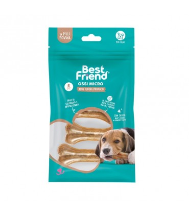BEST FRIEND - 5 OSSI MICRO CM 8 PRIVI DI COLORANTI E AROMATIZZANTI CON CALCIO PER OSSA E DENTI FORTI