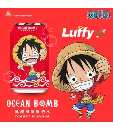 OCEAN BOMB ONE PIECE LUFFY BEVANDA FRIZZANTE AL GUSTO DI YOGURT LATTINA DA 330 ML 1PZ