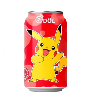 QDOL POKEMON SODA  PIKACHU BEVANDA AL GUSTO FRAGOLA LATTINA DA 330ML 1pz