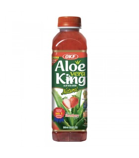BEVANDA OKF ALOE VERA CON IL 30% DI SUCCO E POLPA KING AL GUSTO FRAGOLA BOTTIGLIA DA 500ML CONF.5PZ