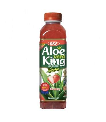 BEVANDA OKF ALOE VERA CON IL 30% DI SUCCO E POLPA KING AL GUSTO FRAGOLA BOTTIGLIA DA 500ML CONF.5PZ