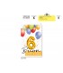Biglietto CROMO COMPLEANNO 6 ANNI CON APPLICAZIONI E GLITTER CONF. 6 PZ.