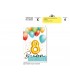 BIGLIETTO CROMO COMPLEANNIO BIMBI 8 ANNI CON GLITTER CONF. 6 PZ. ASSORTITI