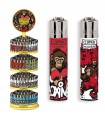 ACCENDINO CLIPPER LARGE OLYMPIAN MONKEYS EXPO GIREVOLE DA 192 PZ. ASSORTITO CON 8 GRAFICHE