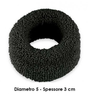 POLSONE IN SPUGNA PER CAPELLI Le Kikke COLORE NERO DIAM.5 CM SPESSORE 3MM BLISTER 2PZ.