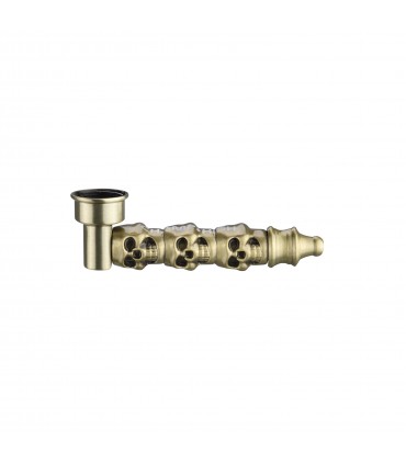 Pipette champ skull in metallo e vetro L.8 cm. Expo da 12 pz. colori assortiti