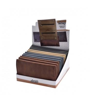 Busta Portatabacco Champ Pouch in Similpelle Expo da 12 assortiti con 4 colori