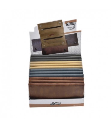 Busta Portatabacco Champ Pouch in Similpelle Expo da 12 assortiti con 4 colori