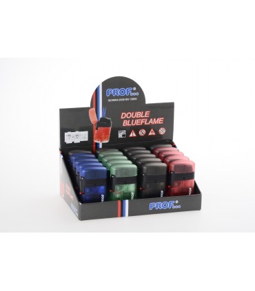 Accendino Prof Turbo Jet Flame doppia Fiamma conf. da 20 pz. assortito con 4 colori