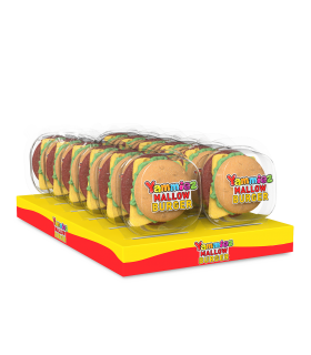YAMMIEZ MALLOW Burger XL, Caramelle Gommose a Forma di Hamburger DA 50 Gr. Display 12PZ