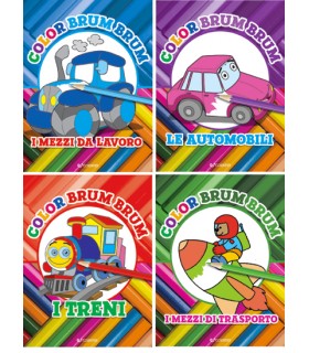 EDICART COLORA "BRUM BRUM" I MEZZI DA LAVORO GIOCA E IMPARA  LIBRICINI da 12 Pagine assortiti come da foto CONF.4PZ
