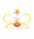 Narghilè ATOMIC Hookah MATCHING IN VETRO 2 tubo H.25 cm colore ARANCIO CONFEZIONATO IN SCATOLA DA REGALO
