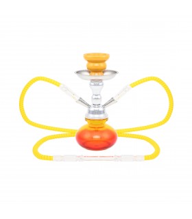 Narghilè ATOMIC Hookah MATCHING IN VETRO 2 tubo H.25 cm colore ARANCIO CONFEZIONATO IN SCATOLA DA REGALO