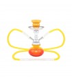 Narghilè ATOMIC Hookah MATCHING IN VETRO 2 tubo H.25 cm colore ARANCIO CONFEZIONATO IN SCATOLA DA REGALO