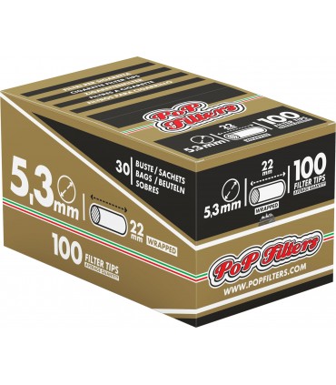 Filtri Pop Filters extra slim 5.3mm e Extra Long  in bustina conf. 30 bustine da 100 filtri