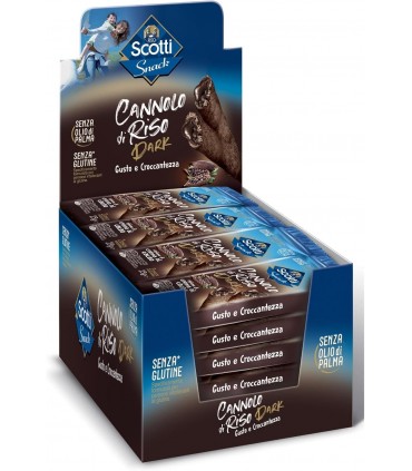 SNACK RISO SCOTTI CANNOLO DI RISO CON CIOCCOLATO FONDENTE 23g. CONF. 24 PZ.