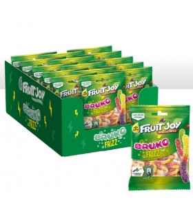 FRUIT JOY SOUR WORM CARAMELLE RICOPERTE DI ZUCCHERO AI GUSTI FRUTTA  CON 80 FORME DIVERSE BUSTINA DA 80GR 1PZ