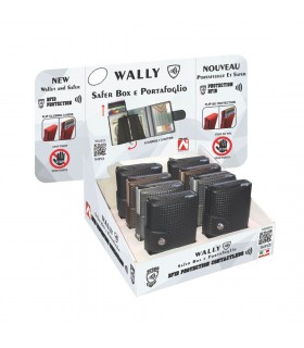 portafoglio tascabile 3 spazi per card/banconote/documento in pvc expo da 8 pz.