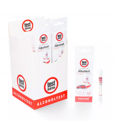 ETILOMETRO MONOUSO CON TASSO ALCOLEMICO PARI A 0,0/0,2/0,5/0,8 EXPO DA BANCO CON 30 PZ.