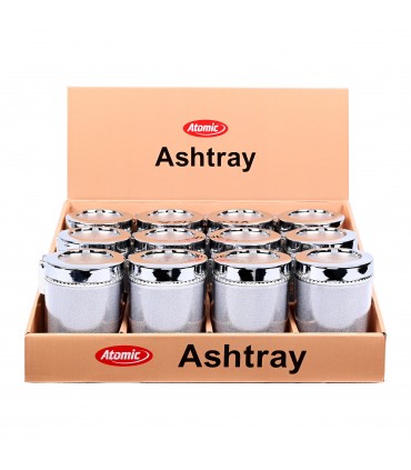 Posacenere Atomic da Auto IN PLASTICA GLITTER con Luce a Led  CONF da 12 pz.