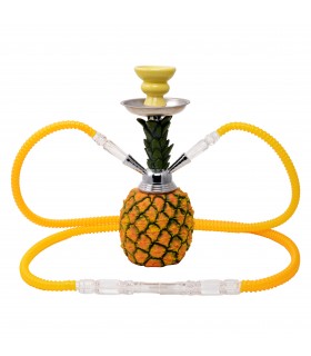 Narghilè ATOMIC Hookah ANANAS Vetro 2 Tubi H.30 cm CONFEZIONATO IN SCATOLA DA REGALO