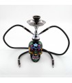 Narghilè atomic hookah la catrina in Vetro 2 Tubi H.45 cm COLORE NERO Confezionato in scatola