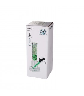 Bong PROF LEAF in vetro trasparente spessore 6mm. H.27cm confezionato in scatola