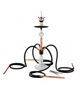 Narghilè SHISHA SUPER HEROES DREAMLINER in Vetro 4 Tubi H.65 cm COLORE oro rosa CONFEZIONATO IN SCATOLA