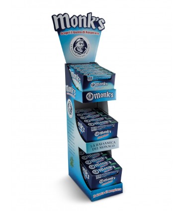 CARAMELLA MONK'S BALSAMICA CLASSICA E EXTRA FORTE 30gr STICK EXPO DA 120 PZ. ASSORTITI