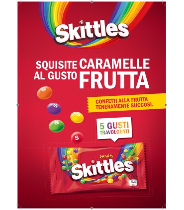SKITTLES ORIGINAL GUSTO FRUTTA BUSTINA 38G EXPO DA MARSUPIO DA 42 PZ.