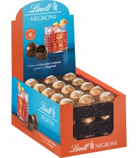 PRALINE LINDT CIOCCOLATO FONDENTE CON RIPIENO LIQUIDO COCKTAIL NEGRONI CONF. 45 PZ. (IN PRENOTAZIONE C/O I PRIMI DI OTTOBRE)