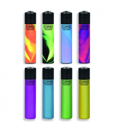 Accendino Clipper LARGE MIX 8 Expo Girevole da 144 pz. assortito con 3 grafiche