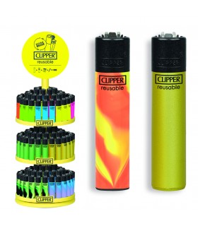 Accendino Clipper LARGE MIX 8 Expo Girevole da 144 pz. assortito con 3 grafiche