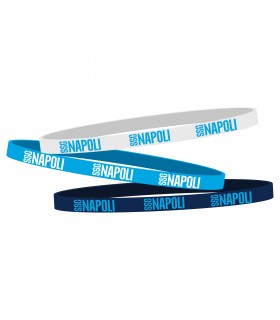KIT 3 BRACCIALETTI PICCOLI IN SILICONE VARI COLORI CON SCRITTA S.S.C. NAPOLI