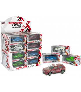 METAL KIDZ AUTO SPORTIVA IN METALLO A RETROCARICA SCALA 1:43 TEOREMA GIOCHI EXPO DA 24 PZ. ASSORTITI