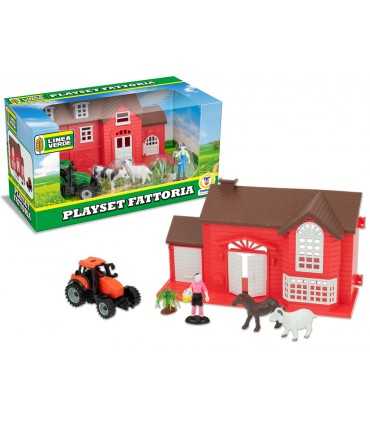linea verde playset fattoria con trattore e accessori teorema giochi